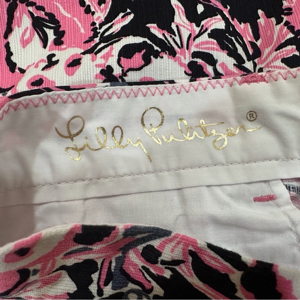 Lilly Pulitzer Mans Beaumont Shorts Mens Size 30 Pink Black Cotton Pocket Beach - Picture 6 of 7